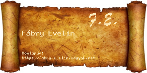Fábry Evelin névjegykártya